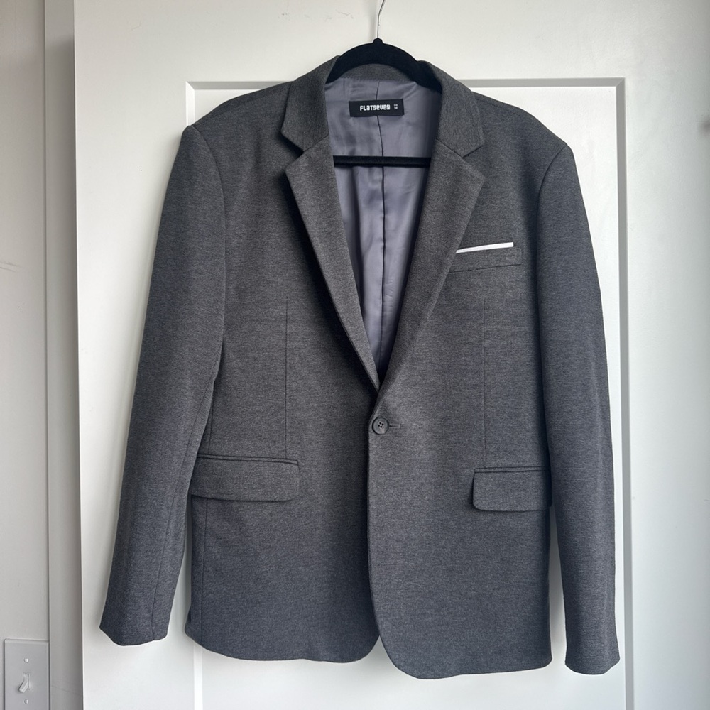 Seven7 Gray Tailored Sport Coat Blazer